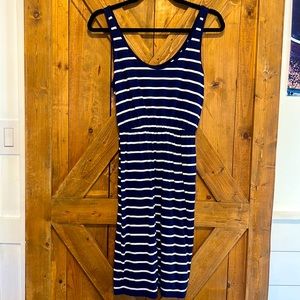 Blue and White Striped Tank Dress Medium